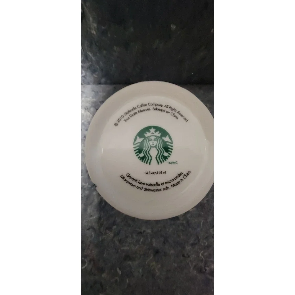 Vintage 2010 Starbucks Barrel‎ Sahpe Logo Ceramic coffee Mug Mermaid 14oz